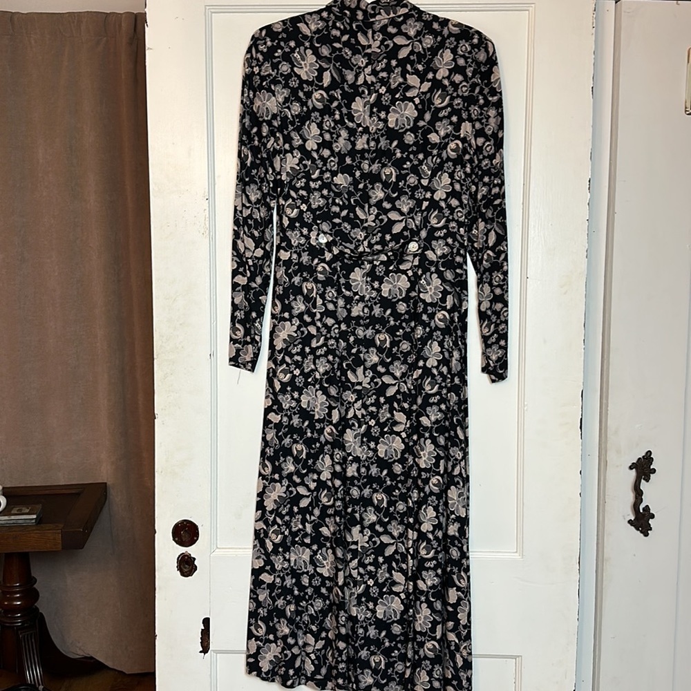 Vintage Talbots Floral Maxi Dress Cottagecore Prairie Button Front Midi Maxi 90s - Picture 5 of 12